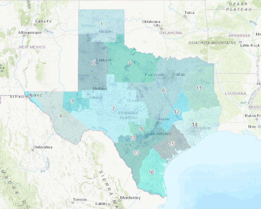 Groundwater Management Areas in Texas